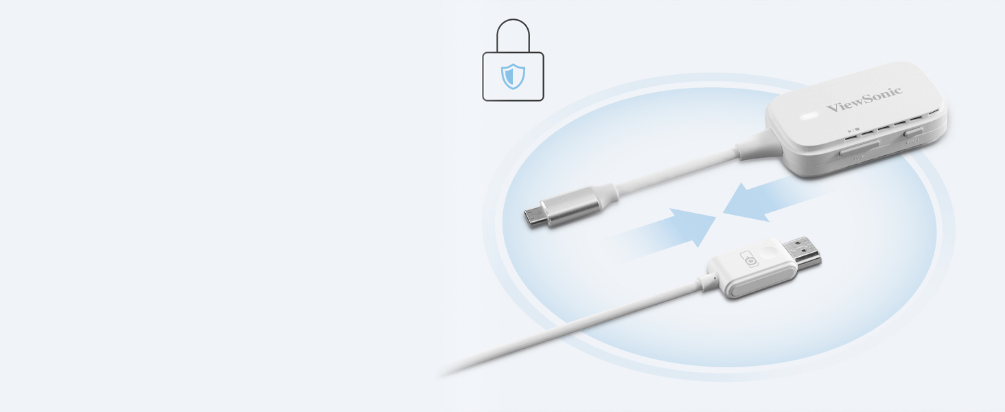 ViewSonic PJ-WPD-700 Wireless Screen Casting Kit with 1080p Full HD Support, USB-C, and HDMI inputs for Plug-and-Play Functionality. Peer-to-Peer Connection