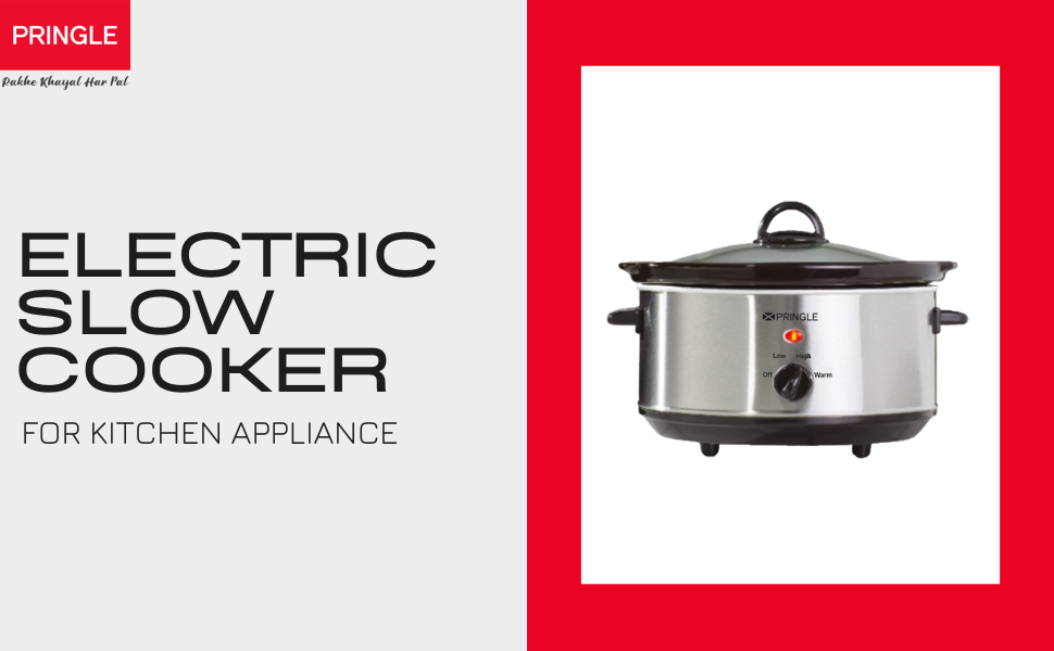 Buy Pringle Electric Slow Cooker 3.5 Liter Ceramic Pot with Glass Lid