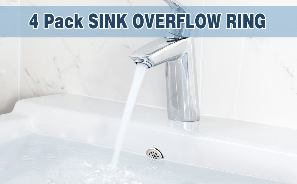 4 Pieces Mesh Sink Overflow cover, Bath overflow cover Kitchen Bathroom