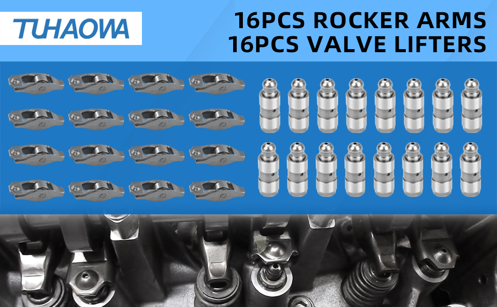 tuhaowa 53020742AC Rocker Arm and 53021077 Valve lifter kit Replacement for Dodge