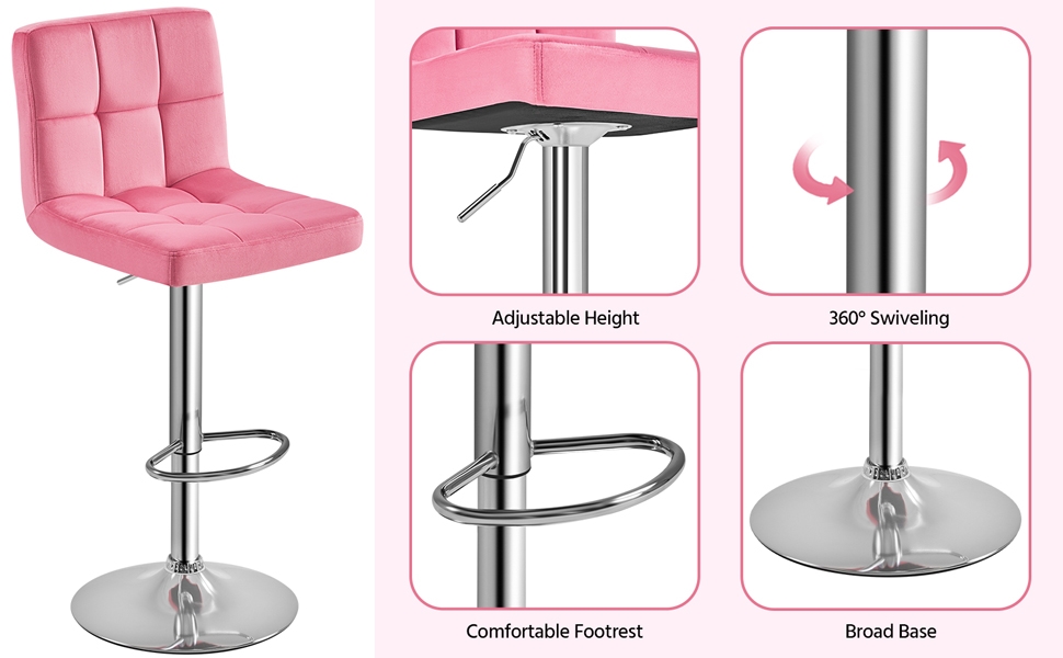 Yaheetech XLarge Bar Stools Modern Adjustable Kitchen