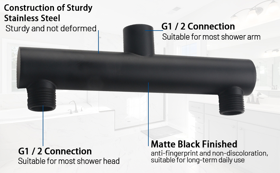 HAMOLER Dual Shower Head Manifold for 2 Fixed Shower Head Showering