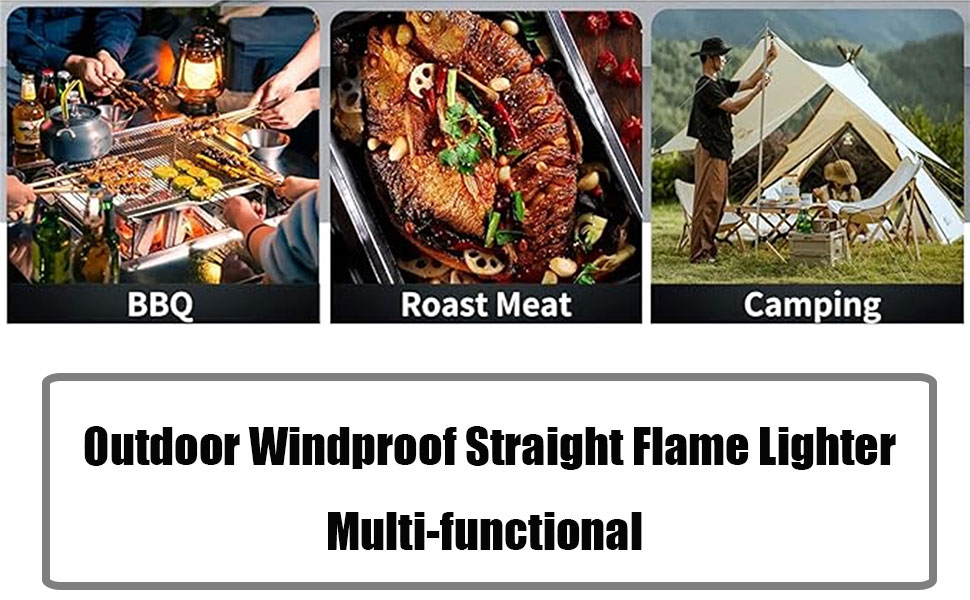 Outdoor Windproof Straight Flame Lighter