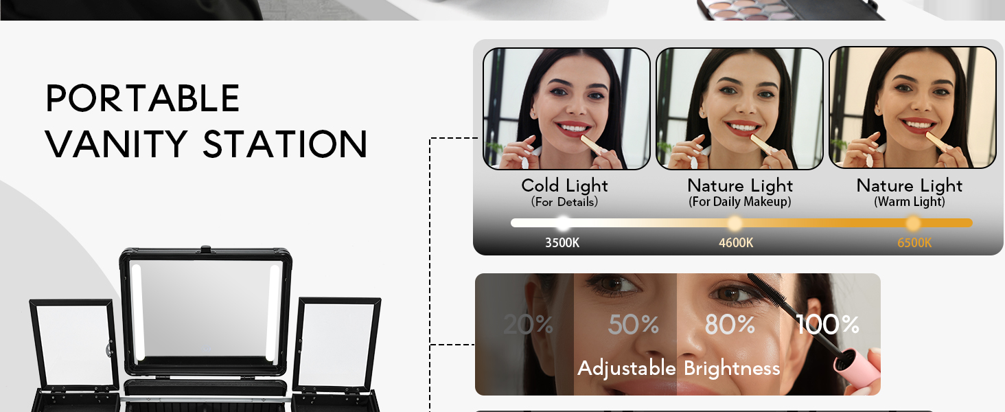led mirror for makeup case