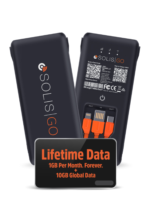 Solis GO 4G Hotspot and Power Bank Global Access