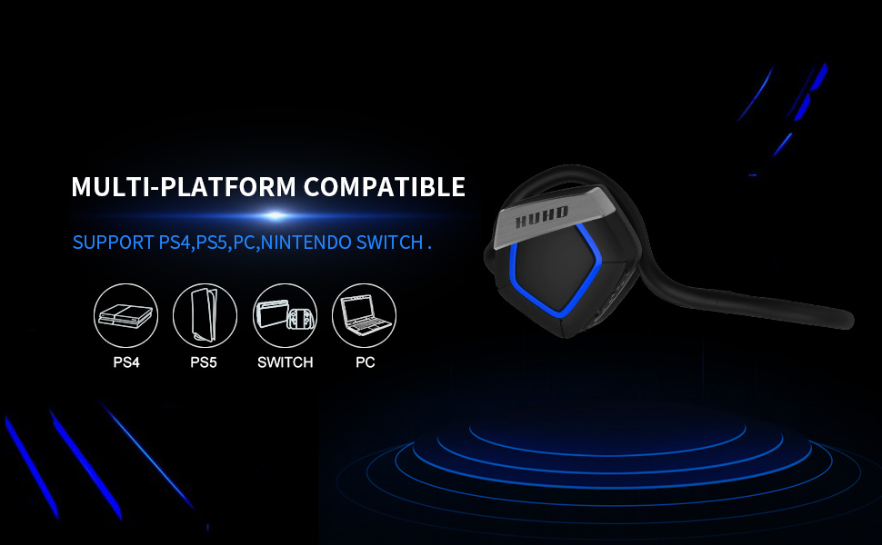 HUHD Wireless Gaming Headphones for PS5, PS4, PC, Nintendo