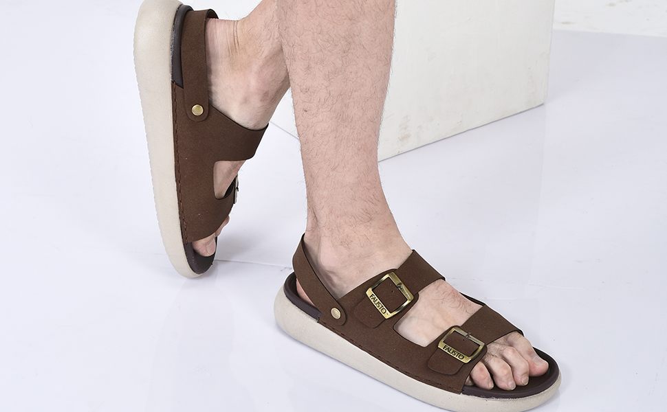 men sandal, back open sandal, ankle strap sandal, sandal for men, office sandal, leather sandal