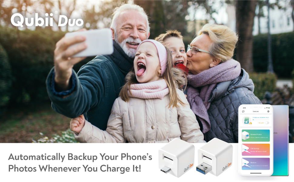 Qubii Duo USB C Flash Drive (Green Without microSD) Auto