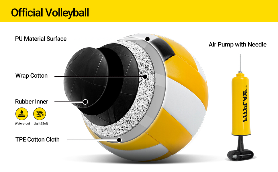 FITPLAY Portable Volleyball Net Outdoor, Professional