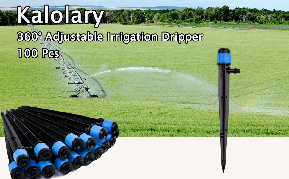 Kalolary 100pcs Irrigation Drippers Drip Emitters, 360 Degree