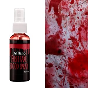 LIQUID FAKE BLOOD SPRAY Halloween Makeup on Face/Mouth/Body, Prefect for Adult Kids Zombie Vampire