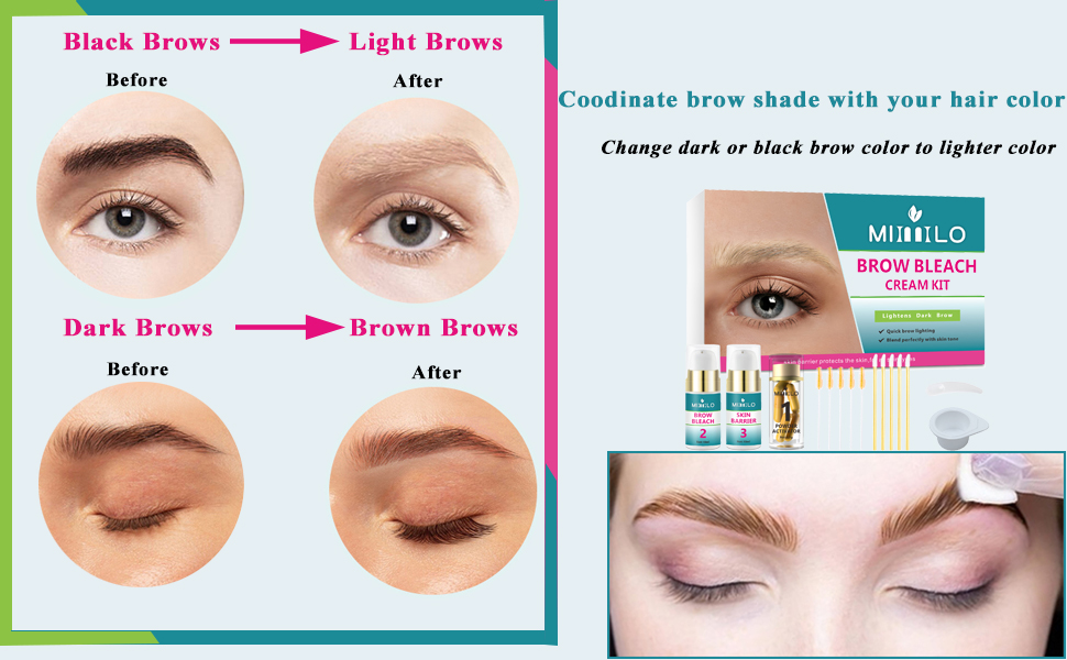 change dark or black brow color to lighter color