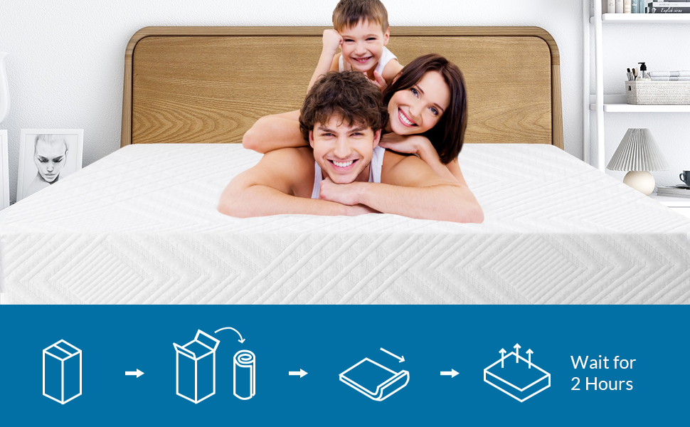 LIFERECORD 12 inch Full Mattress in a Box, Gel Green Tea