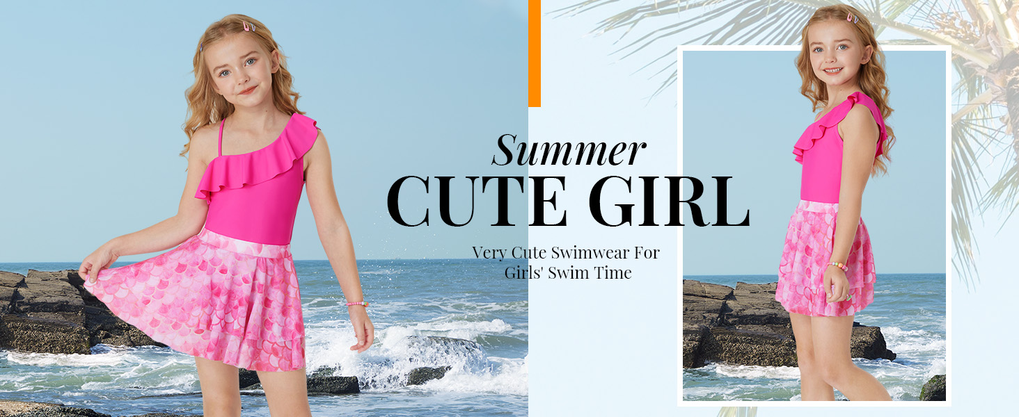 girls hot pink swimsuits