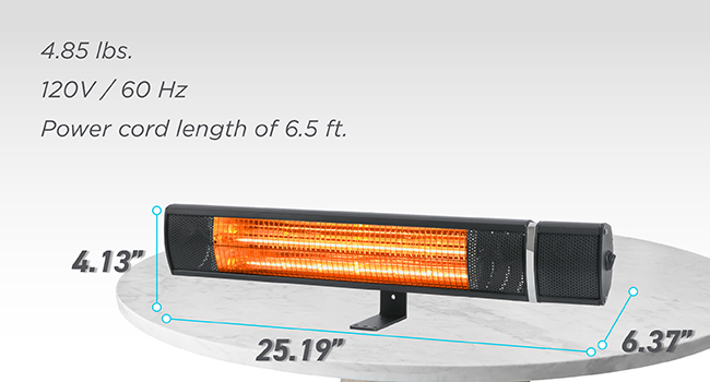 BLACK+DECKER Wall Mounted Infrared Patio Heater for Outdoor Use