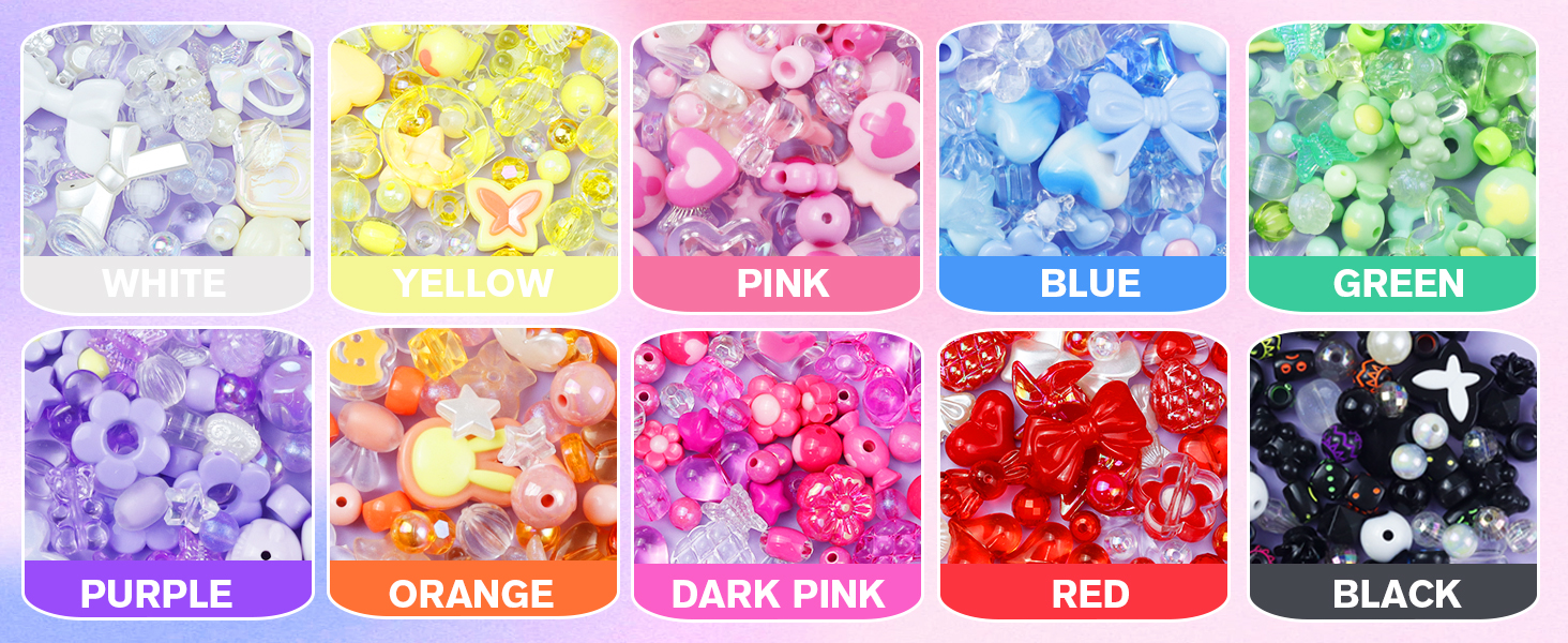 purple orange pink blue green black white black yellow dark pink