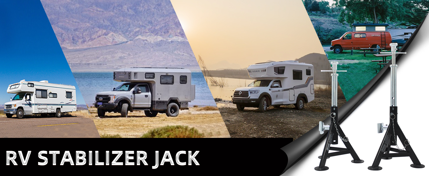 BESTOOL Set of 2 RV Stabilizer Jacks Camper Leveling, Adjustable Heigh