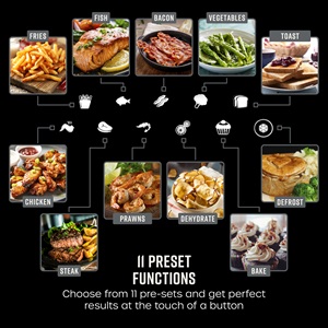 Swan SD10410WHT Nordic Duo 13-in-1 Air Fryer with Dual Non-Stick Baskets, Swan Cyclone Technology, 13 Pre-Set Functions, Match Cook, 8L, 1700W, White 15