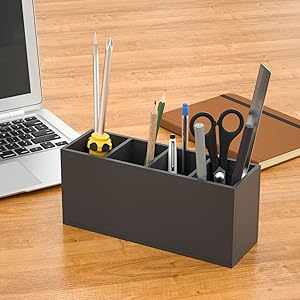Amazon.co.jp: NIUBEE ペン立て 4格 仕切り アクリル製 ペン