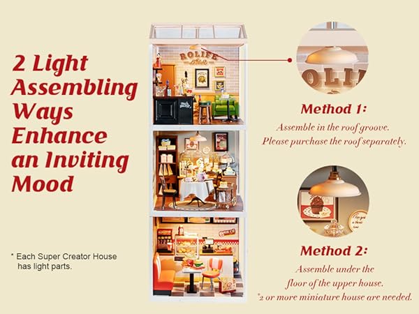 油彩『Burger Set』 Rolife DIY Miniature Burger Restaurant Playset with LED Lighting