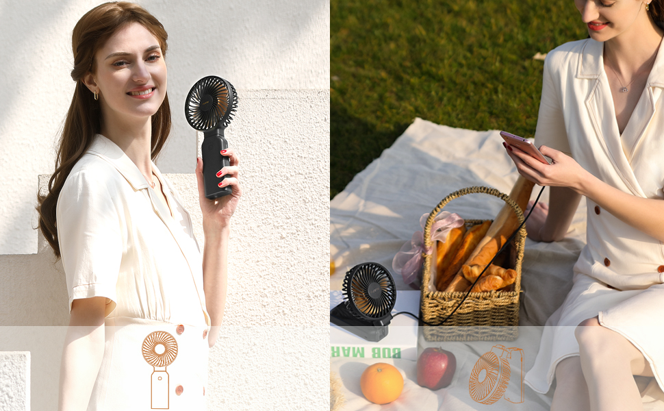 funme 10000mah handheld fan usb portable fan