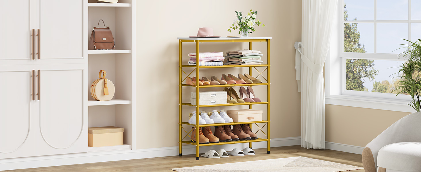 sufauy gold shoe rack