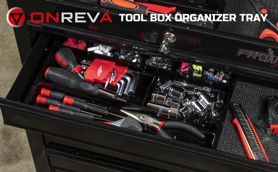 ONREVA Tool Box Organizer Tray Divider Set, 12pcs Large Toolbox Trays