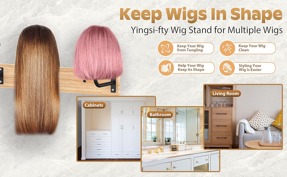 convenient wig storage rack fixer,hanging wig storage organizer,wig holder wall mount