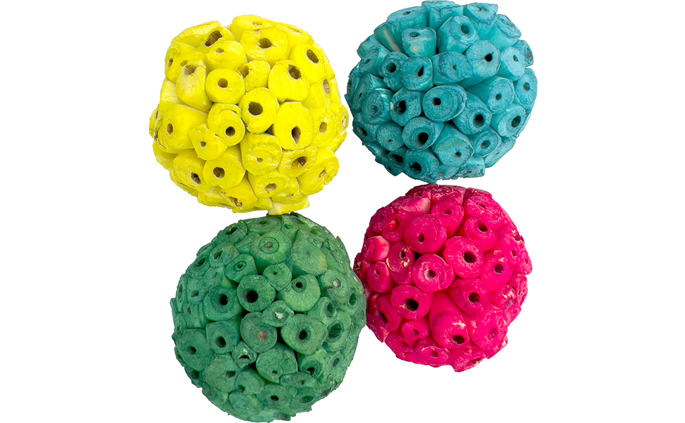 Rainbow Sola Balls M&M Bird Toys Handmade Colorful Pet Safe Foraging Shredding Foot Toys Lightweight
