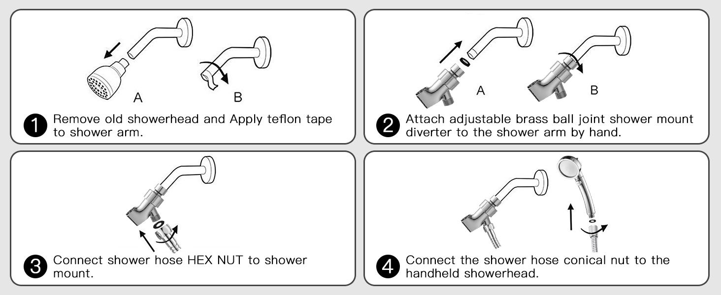 KAIYING Chrome High Pressure Handheld Shower Head with ON/Off Pause