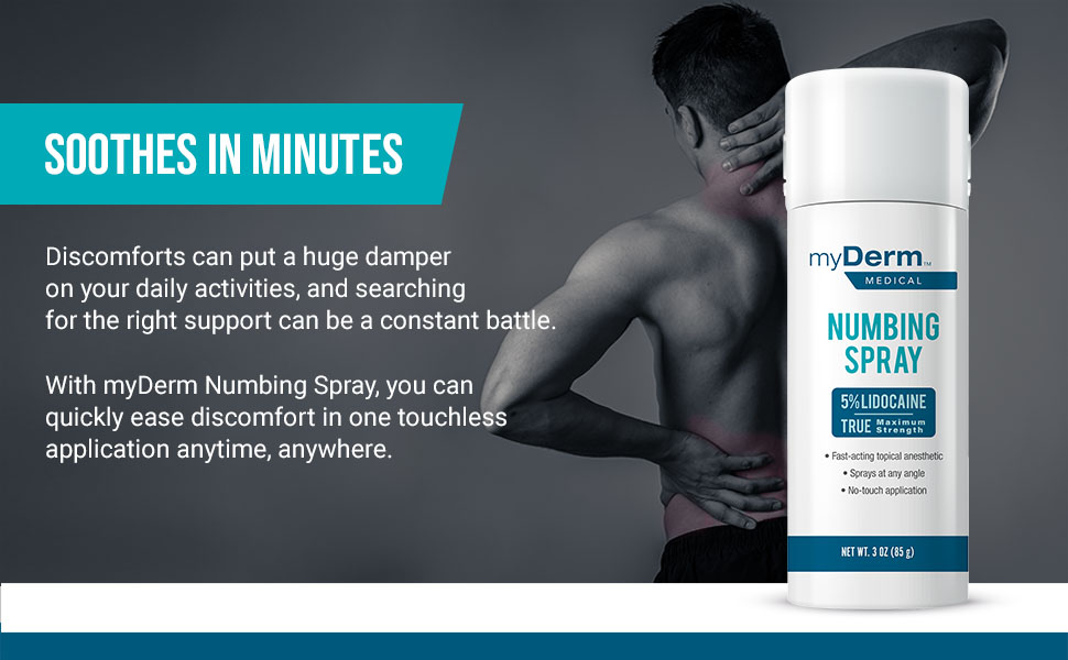 Myderm Medical Numbing Spray 2 Pack Maximum Strength 5