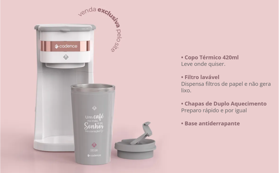 Kit Cadence Dream Rosé Gold - Blender e Cafeteira - 220V
