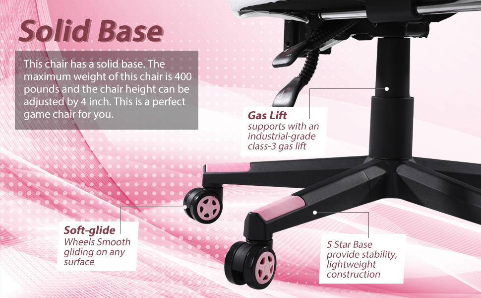 Zeanus Pink Gaming Chair Girls Gaming Chair Reclining PC Computer Chair