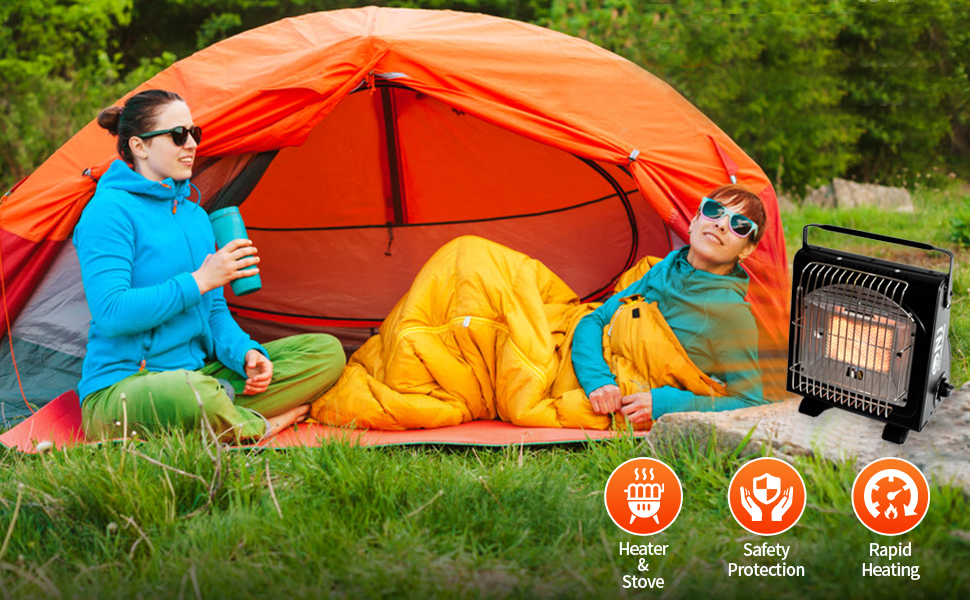 NJH1 Camping Gas Heater Portable Stove Compact 2in1 Butane Gas