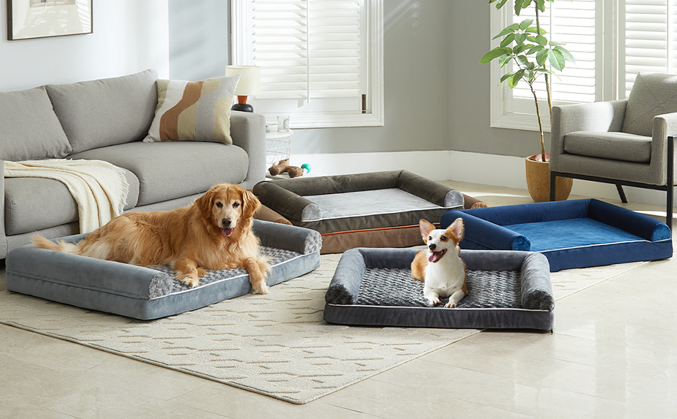 MFUNLLY Orthopedic XL Dog Beds for Large Dogs, Waterproof Dog Sofa Beds