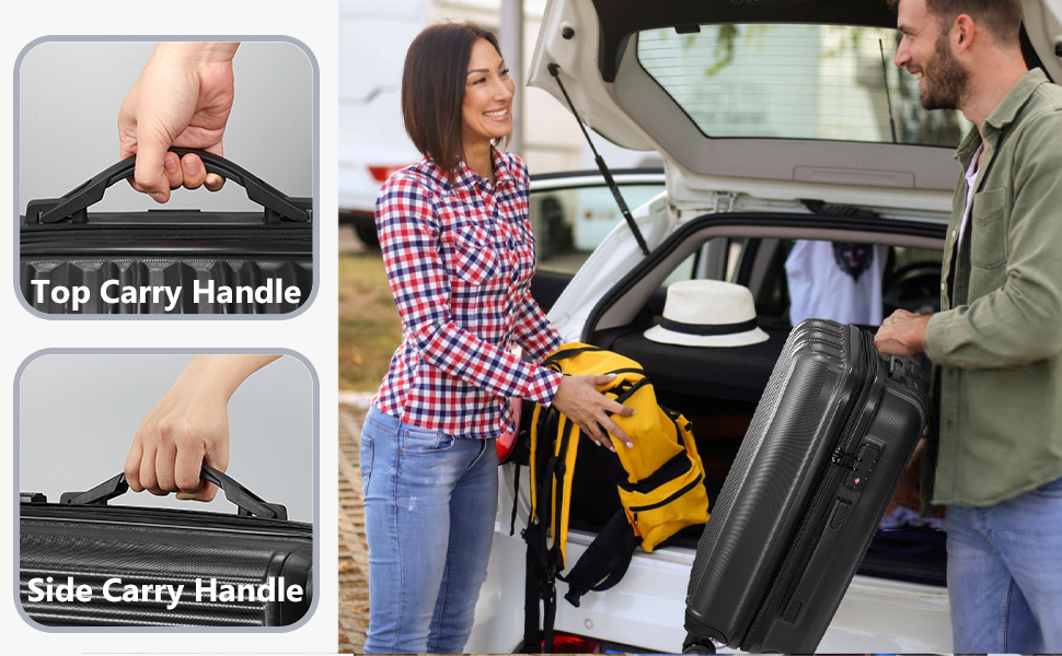 GGEROU Hardside Luggage with Spinner Wheels,Hard Shell Luggage Set of 3