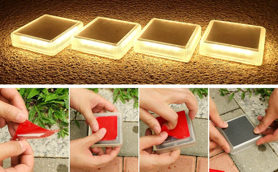 Lacasa Solar Decking Lights Outdoor Garden, 4 Pack 30LM Solar Powered