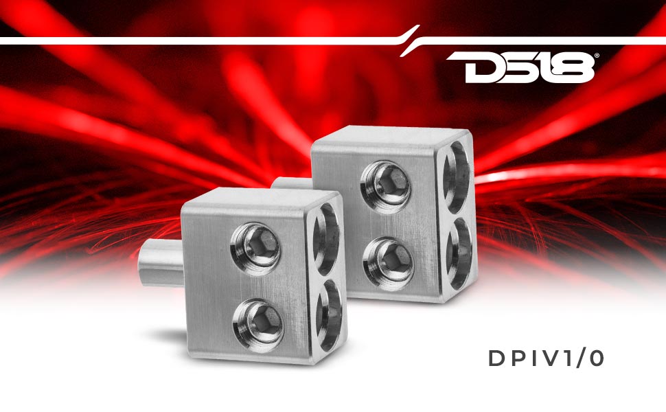 DS18 DPIV1/0 Pair of Copper Dual 1/0 Gauge to 1/0 Gauge Amp