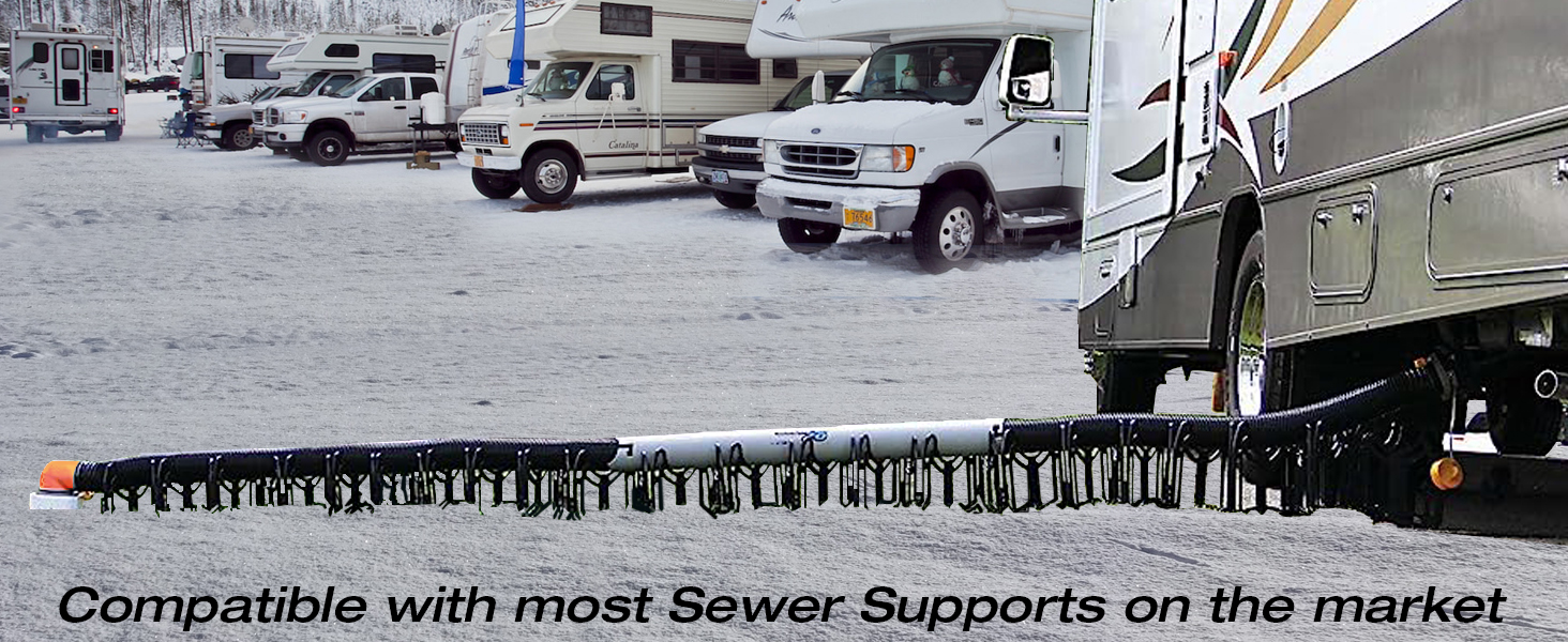 H&G lifestyles 15ft Heated Sewer Hose for RV Waste Hose Heater AntiFreeze Prevent