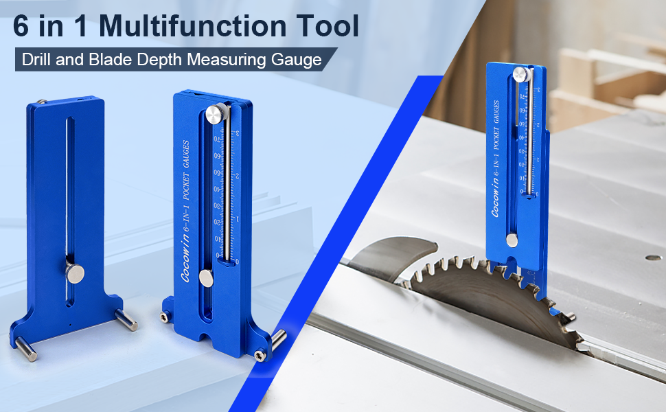 6 in 1 Drill Depth Measuring Gauge, Center Finder Tool