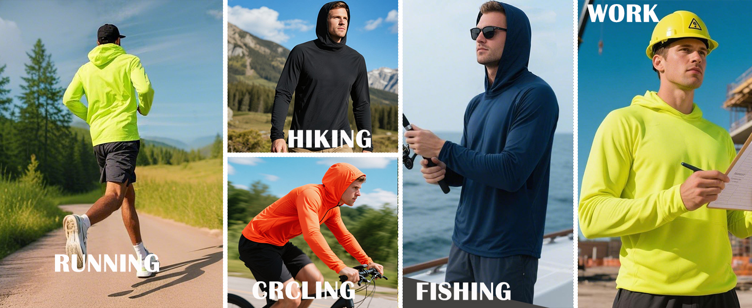 Men UV Long Sleeve Shirt Great for Outdoor Activities