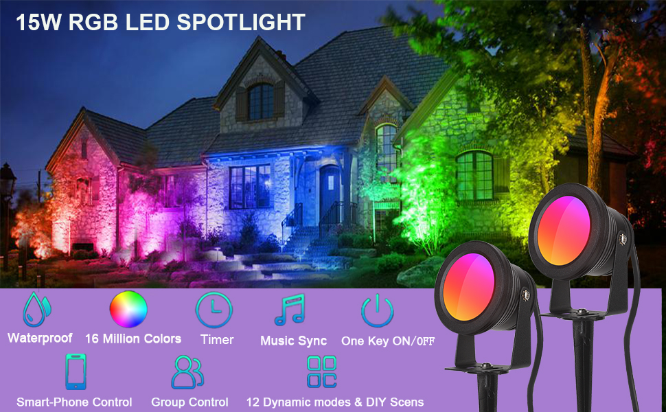 rgb spotlight outdoor