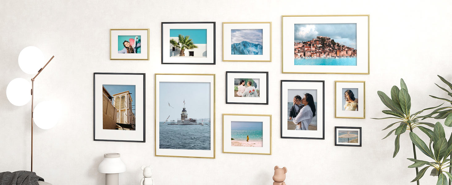 FLYJOE 8x10 Picture Frame, Display Pictures 5x7 with Mat