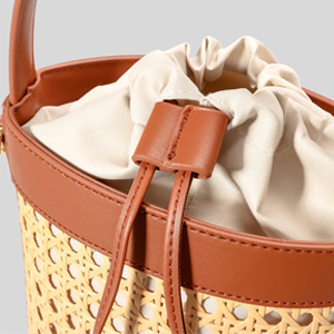ブルレア Leather trimmed rattan bucketbag Amazon.com: Rattan Bucket Bag for Women Straw Beach Bag