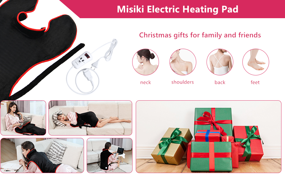 Heating Pad Misiki Electric Heating Pad for Back Pain (33 x