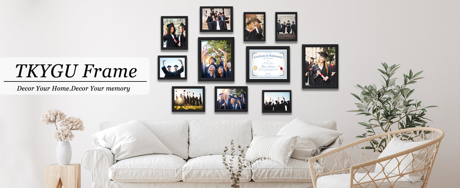 TKYGU 5x7 Picture Frames Black, Made of Real Glass for 5x7