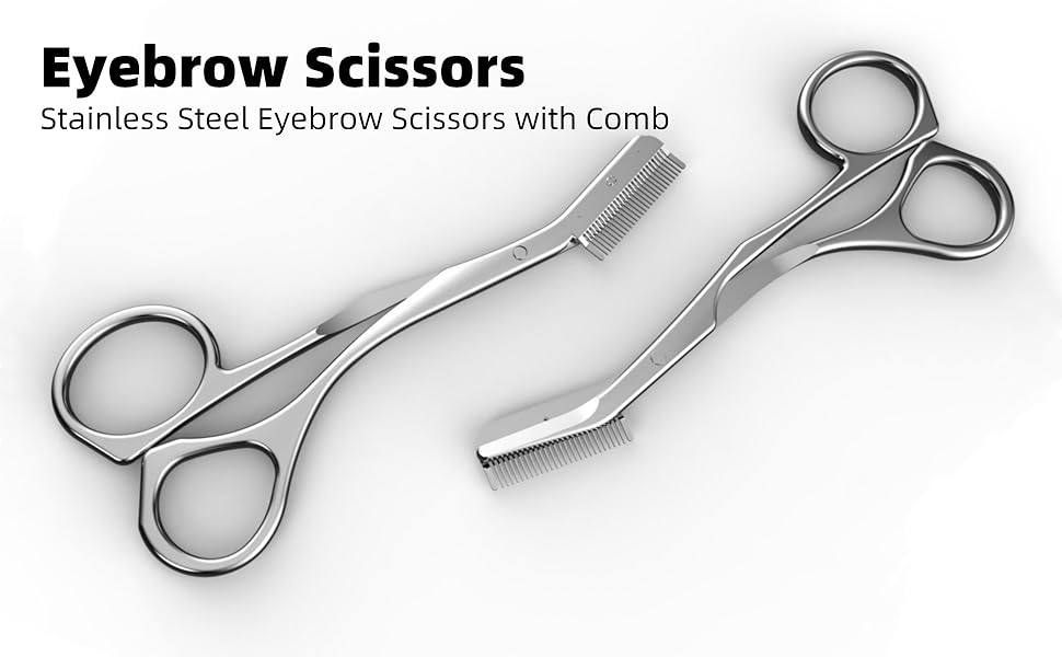 Eyebrow Trimming Scissors With Combs