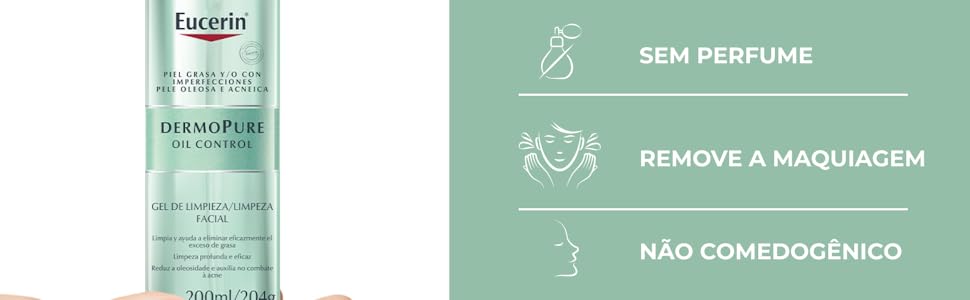 Sem perfume, remove a maquiagem e não comedogênico