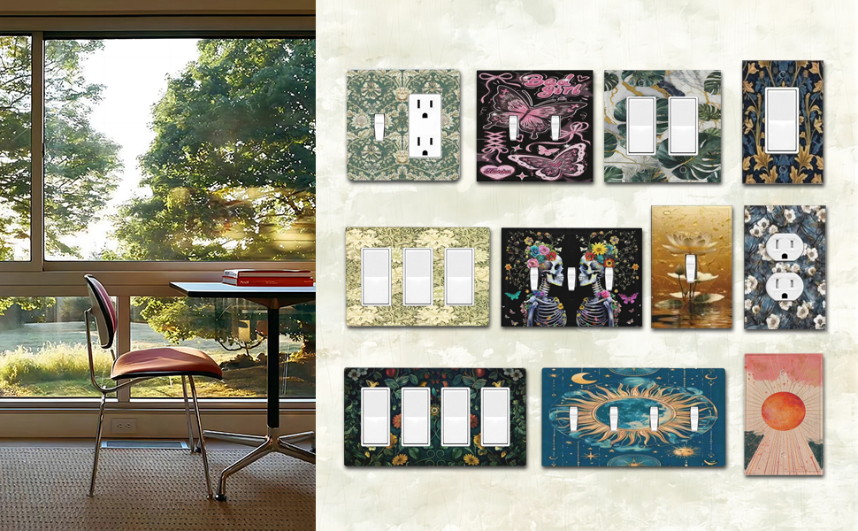 Xuejiaku Decorative Outlet Covers Rustic William Morris Navy Blue