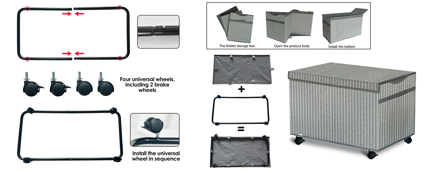 VERONLY Large Toy Box Storage Chest with Wheels for Boys,Girls,